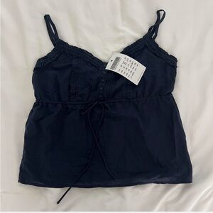 RARE Brandy Melville navy Tiffany babydoll tank